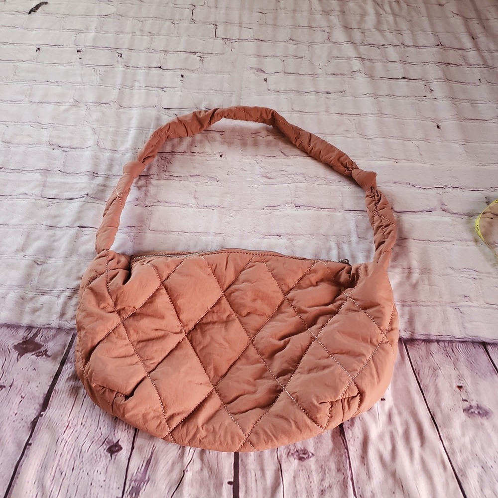 The Bookish Quilted Sling Purse Slouchy Terracotta Knotted Strap Featherweight
